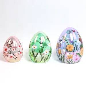 hand blown glass egg ornaments easter craft supplies artificial easter egg home decorations