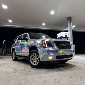 <strong>Car</strong> Wrapping Rainbow Chrome Silver Holographic Vinyl Wrap Color Change <strong>Decal</strong> for <strong>Car</strong> Accessories Warranty 3 Years - Product Image 5