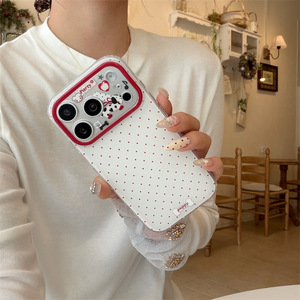 Coque de téléphone double couche motif chien à pois rouges de dessin animé coréen pour iPhone 17 Pro Max 16 15 14 13 – Housse mignonne pour filles - Product Image 3