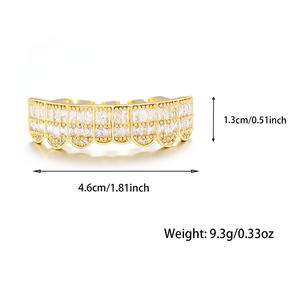 Bling blibg Hip Hop Bijoux En Laiton Cubique Zircon Dents Impeccable Diamant Glacé Carré CZ Dent <span class=keywords><strong>Grilz</strong></span> Comme Cadeau - Product Image 6