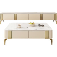 Tables basses et meuble TV italiens minimalistes de luxe en fer Ensemble petit meuble de maison en pierre frittée avec design Rock Board