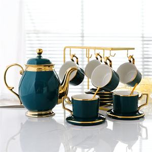 Offre Spéciale : Ensembles de Luxe Nordiques en Céramique Verte pour Café et Thé, Accessoires de Cuisine Dorés - Product Image 6