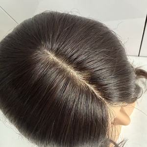 Parrucca Medica di Alta Qualità Completamente Fatta a Mano con Top in Seta Siliconica, <span class=keywords><strong>Capelli</strong></span> Umani Europei con Striscia Antiscivolo, Annodata a Mano <span class=keywords><strong>per</strong></span> Alopecia - Product Image 3