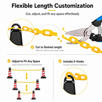 Poteaux de signalisation robustes en plastique avec base remplissable par chaîne, barrières de parking, cônes de signalisation pour la sécurité routière et le contrôle des foules