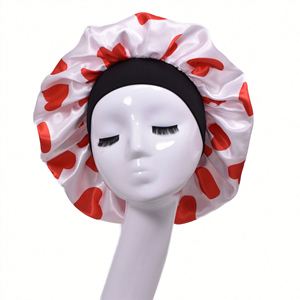 Bonnet en satin élastique imprimé 36*36cm avec large bande, foulard en soie, bonnets de nuit personnalisables avec logo pour femmes - Product Image 1