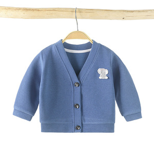 <span class=keywords><strong>Pull</strong></span> en tricot à manches longues pour bébé nouveau-né, garçon ou fille, col en V, 100% coton, motif de dessin animé, respirant, haut décontracté, automne - Product Image 4