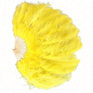 Abanico Plegable de Plumas de Avestruz Hecho a Mano, Económico, Grande, 75 cm x 110 cm, para Bodas/Baile - Product Image 4