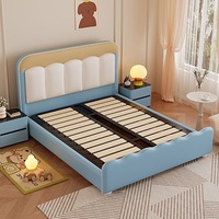Modernes Lederbett mit Stauraum und Kiefernholzrahmen Umweltfreundliches Design für Schlafzimmer, Villen & Apartments