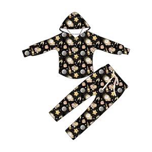 Qingli ODM Custom Factory Girls rosa 2 pz Set pantaloni con cappuccio manica lunga tuta Boutique abiti per bambini con Logo personalizzato - Product Image 6