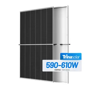 Trina India Panneau solaire 19V 590W 600W 610W Qingdao Bifaciale Panneaux solaires