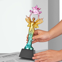 Trophées en cristal colorés personnalisés cadeau d'affaires impression couleur Trophée personnalisé en résine de cristal