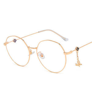 Nuevas Gafas de Metal Negras con Logotipo Personalizado, Gafas Redondas para Mujer y Hombre, Gafas Anti Luz Azul 2021 - Product Image 3