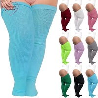 Chaussettes en coton unies grande taille, extra longues et extra épaisses, au-dessus du genou, tendance 2025, accessoires vestimentaires pour femmes
