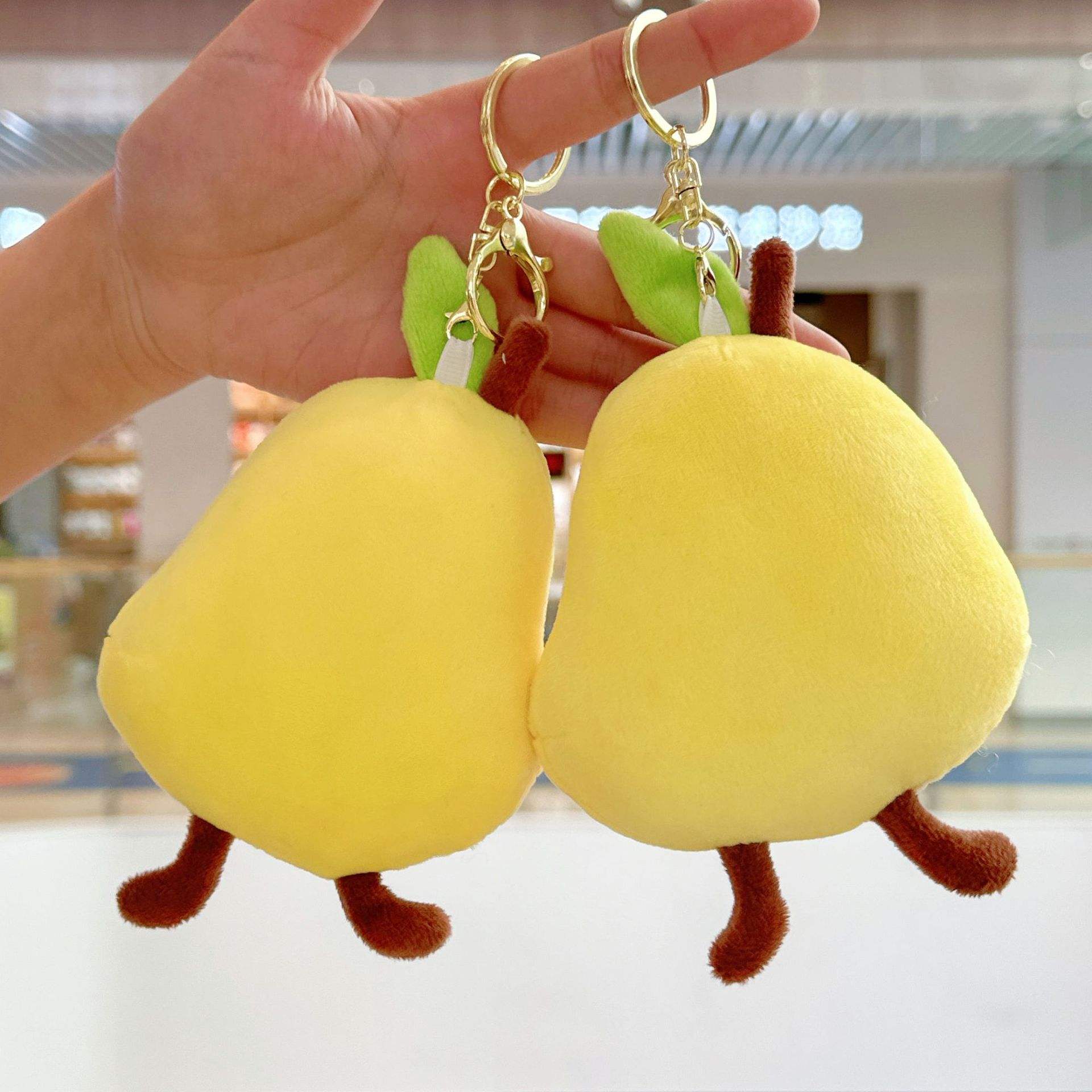 シミュレーションフルーツぬいぐるみ 梨型人形ペンダント