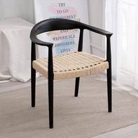 Chaise de salle à manger présidentielle nordique en bois massif avec tressage en corde, fauteuil de loisirs de style japonais pour la maison, le bureau et la salle de thé