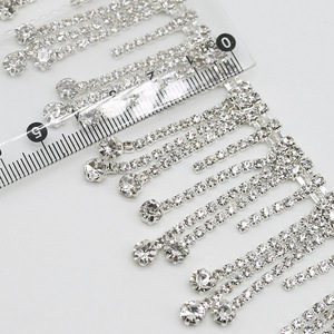 Bling <strong>Tassel</strong> Rhinestone Chain <strong>Trims</strong> for Bridal Wedding Dress Belt Decoration - Product Image 6