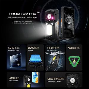 โทรศัพท์มือถือ <span class=keywords><strong>Ulefone</strong></span> <span class=keywords><strong>Armor</strong></span> 29 <span class=keywords><strong>Pro</strong></span> รุ่นทนทาน หน่วยความจำ 16GB+512GB กล้องมองกลางคืน หน้าจอ 6.67 นิ้ว + 1.04 นิ้ว ระบบปฏิบัติการ Android 15 สมาร์ทโฟน 5G โทรศัพท์ Uelfone - Product Image 4