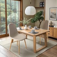 Chaise de salle à manger moderne personnalisable avec dossier en tissu confortable, pied en bois et cadre en bois massif pour salle à manger