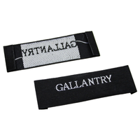 Étiquette tissée en jacquard satiné personnalisée, logo de marque, vêtements, finition brillante, pliage en bout, étiquette de col tissée, étiquettes de vêtements personnalisées pour chaussures, sacs