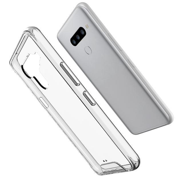 For G8 ThinQ V50 V40 G7 Mobile Phone Cases TPU+PC Bumper Hard Back Space Clear Shockproof Qi Wireless Charging