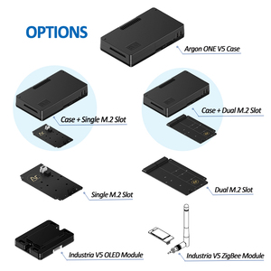 Argon một V5 Trường hợp với đơn/kép M.2 NVMe mở rộng Hội Đồng Quản trị tùy chọn industria V5 OLED / ZigBee mô-đun cho <span class=keywords><strong>Raspberry</strong></span> <span class=keywords><strong>Pi</strong></span> 5 - Product Image 2