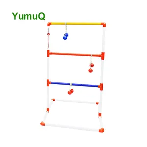 YumuQ Amazon gran oferta plegable jardín familiar escalera de madera pelota de Golf Toss juego de césped con Bolos para niños adultos