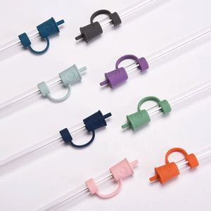 Lot de capuchons décoratifs en silicone pour embouts de pailles, pour gobelets de 8 à 12 mm, anti-poussière, réutilisables, bouchons de couvercles de boisson, accessoires de bar - Product Image 1