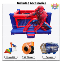 Château gonflable géant Spider-Man 3D emblématique |   Château gonflable à thème super-héros pour enfants, très demandé pour la location de fêtes