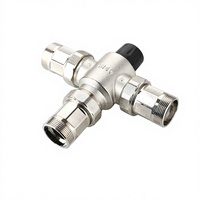 Vanne de mélange thermostatique manuelle à trois voies Xingfu, filetage externe, ABS noir imprimé, commande de température 40°C, volant OEM |   57-3 Eau
