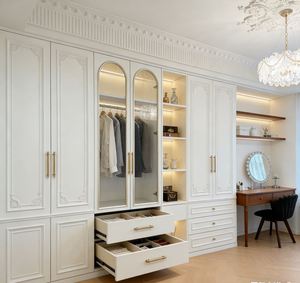 Armoire en MDF en gros avec placage bois, meubles de chambre à coucher, dressing moderne avec porte coulissante, armoire de rangement - Product Image 3
