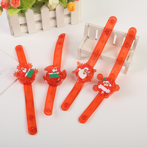 Pulsera de Plástico Brillante de <span class=keywords><strong>Navidad</strong></span> <span class=keywords><strong>2022</strong></span>, Correa de Reloj Luminosa, Juguete de Anillo Giratorio de Dibujos Animados - Product Image 5