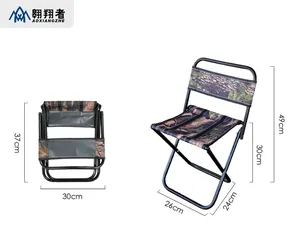 Ghế ngoài trời nhỏ vuông băng ghế dự bị gấp Ghế di động cắm trại ghế với tựa lưng