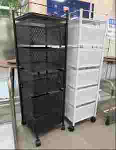 Durable Rust-Resistant 5-Layer Square Carbon Steel Modern Sustainable Multifunction <b>Kitchen</b> <b>Storage</b> <b>Rack</b> Organizer Pantry Fruits - Product Image 2