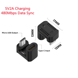 <span class=keywords><strong>USB</strong></span> 2.0 Type-C nữ để Micro-<span class=keywords><strong>USB</strong></span> nam 90 độ trái/Phải góc U hình dạng 5V2A sạc kết nối cho điện thoại Android máy tính <span class=keywords><strong>b</strong></span>ảng - Product Image 6