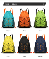 Sac à dos étanche à cordon de serrage, pliable, pour randonnée en plein air, sac de rangement multicolore pour le sport, le camping, le pique-nique, l'école, les voyages quotidiens