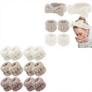Ensemble de bandeaux et bracelets de spa, bandeaux et bracelets <span class=keywords><strong>pour</strong></span> le lavage du visage, le maquillage, les soins de la peau, accessoires de soins capillaires et cutanés - Product Image 1