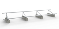 Structure de montage de panneaux solaires pour toit plat haute résistance anti-corrosion avec kit de support de lest