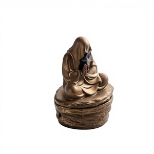 Quemador de Incienso de Cerámica Bronceado Retro, Porta Incienso de Buda, Decoración Zen Hecha a Mano para Escritorio, Difusor Aromático - Product Image 2