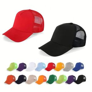 Gorras Clásicas Snapback Lisas de Alta Calidad y Cómodas al por Mayor, Gorra Trucker de Malla de 5 Paneles con Visera Curva - Product Image 1