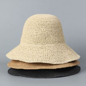 Chapeau Bob Rétro Femme Style Japonais en Crochet Fait Main en Paille Pliable Anti-UV pour l'Été - Product Image 1