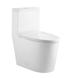 Toilette allongée monobloc moderne <span class=keywords><strong>de</strong></span> salle <span class=keywords><strong>de</strong></span> bain <span class=keywords><strong>de</strong></span> 12 pouces conforme à l'ADA avec siège <span class=keywords><strong>de</strong></span> toilette blanc à fermeture en douceur à dégagement rapide - Product Image 1
