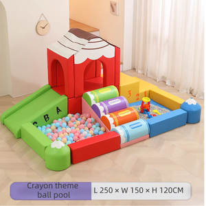 Aire de jeux intérieure pour enfants avec toboggan, <span class=keywords><strong>piscine</strong></span> à balles sur le thème des crayons, aire de jeux pour tout-petits, maison de jeu pour tout-petits, jouets en mousse de sécurité - Product Image 3