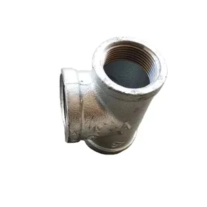 Galvanized Iron Large Tee With Internal Thread DN15 Head Pipe Fitting Connecting Iron Material Casting Technics OEM Supported