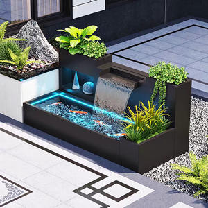 Mistech personnalisé moderne écologique PP + boîte à fleurs en verre cascade caractéristique de l'eau extérieur jardin <span class=keywords><strong>Aquarium</strong></span> 10 ans de garantie 1000L - Product Image 6