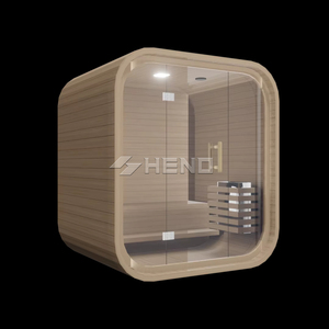 ห้องซาวน่าขนาดเล็กทรงลูกบาศก์ ทำจากไม้เนื้อแข็งสำหรับใช้งานกลางแจ้ง แบบสั่งทำพิเศษ - Product Image 6