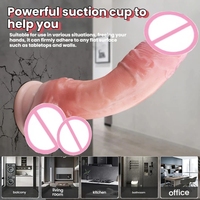 Realistischer Silikon-Dildo Vibrator Wasserdicht Weich Starker Saugnapf Freihändig G-Punkt Anales Spiel Umweltfreundlich Körpersicher für Erwachsene