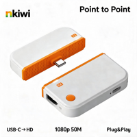 Transmisor y Receptor Inalámbrico de Audio y Video NKiwi CHD09 Tipo C Compatible con HDMI, Punto a Punto, 50M, Plug and Play, para Reuniones con Portátiles
