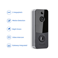 Sonnette vidéo sans fil Bluelock TTLock APP, connexion WiFi, détection de mouvement PIR, vision nocturne, vidéo HD 1080, audio bidirectionnel