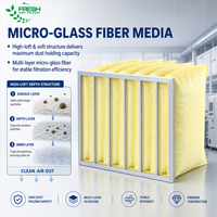 Filtre à air en fibre de verre ultrafine à efficacité moyenne FRESH, filtre de poche en fibre de verre pour la poussière, filtre de poche pour systèmes HVAC industriels