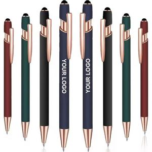 Bolígrafo de Metal Personalizado con Grabado Láser, Recubrimiento de Goma Suave, Detalles en Oro Rosa, Tinta Negra - Product Image 6